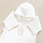 Детская крестильная рубашка "Бежевый лучик" с капюшоном