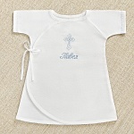 Крестильная распашонка "Голубое перышко"