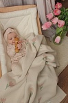 Плед вязаный тюльпаны ,топленое молоко