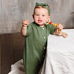 Льняной комбинезон Ветерок зеленый