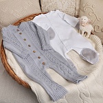 Вязаный комбинезон "Косички" серый