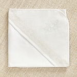 Тёплая кружевная пеленка для крещения "Ручеек"