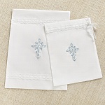 Крестильный набор "Голубое перышко" с полотенцем