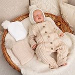 Вязаный комбинезон "Косички" бежевый