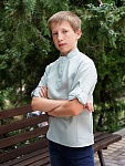Рубашка для мальчика лен полынь