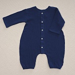 Комбинезон Облачко темно-синий из муслина