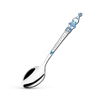 Серебряная ложечка с эмалью Крестнику