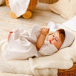 Крестильный набор "Кружевное перышко" с полотенцем