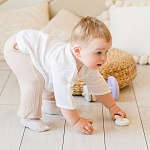 Костюмчик из муслина Дуэт бежево-молочный для мальчика