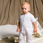 Льняной комбинезон Ветерок белый