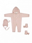 Вязаный комплект "Теплуша", пудра