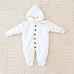 Утепленный комбинезон  "Остин" с капюшоном, белый