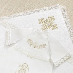 Махровое крестильное полотенце "Золотое кружево"