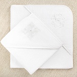 Махровое крестильное полотенце с уголком Белый крест