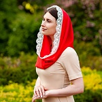 Красный снуд-хомут "Каролина"