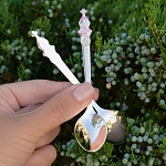 Серебряная ложечка с эмалью Крестнице