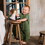 Льняной комбинезон Ветерок зеленый