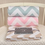 Детское байковое одеяло "Зигзаги" мятное