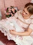 Комплект на выписку девочки "Люрекс" молочно-пудровый