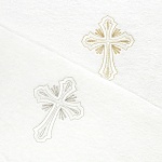 Махровое крестильное полотенце "Лучезарный крестик"