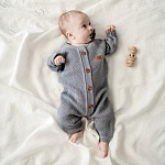 Вязаный текстурный комбинезон Серый