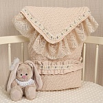 Вязаный комплект на выписку "Жемчуг" бежевый