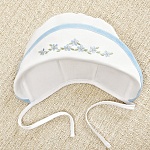 Чепчик-капор с вышивкой "Незабудка"