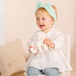 Костюмчик из муслина Дуэт цунами-молочный для девочки