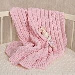 Детский плед "Косички" розовый