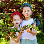 Льняной сарафан Кокетка вишнево-розовый