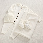 Набор комбинезон с пледом "Капелька" молочный