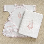 Классическое полотенце для крещения "Крестик-лоза"