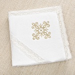 Махровое крестильное полотенце "Золотое кружево"