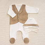 Костюмчик/комплект с уголком Денди карамельная клетка