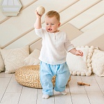 Костюмчик из муслина Дуэт молочно-голубой для мальчика