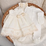 Комплект на выписку девочки "Люрекс" молоко-какао