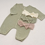 Комбинезон Облачко оливковый из муслина