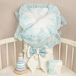 Комплект на выписку девочки "Люрекс" молоко-тиффани