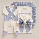 Костюмчик/комплект с уголком Денди нежная полоска