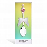 Серебряная ложка с эмалью "Крестнице"