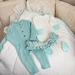 Вязаный комплект на выписку "Жемчуг" тиффани