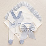 Костюмчик/комплект с уголком Денди нежные ромбы