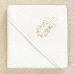 Махровое полотенце для крещения с уголком "Крестик с лозой"