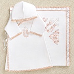 Крестильный комплект "Розовый лучик" с пеленкой