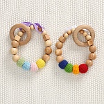 Деревянно-вязаный грызунок с подвижным колечком