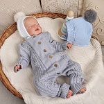 Вязаный комбинезон "Косички" серый