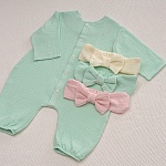 Комбинезон Облачко мятный из муслина