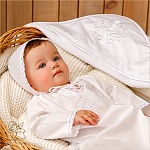 Махровое крестильное полотенце с уголком Белый крест