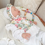 Трикотажный чепчик "Цветочный"