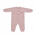 Вязаный текстурный комбинезон Пудровый